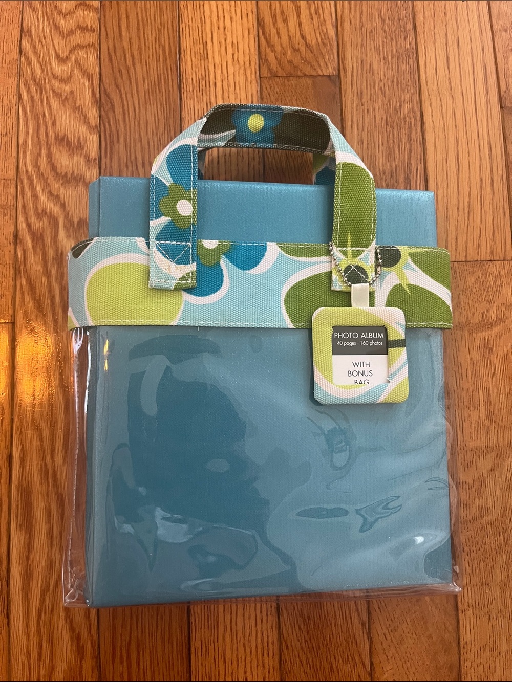 Vintage 2005 Photo Album Clear Tote Bag Target Floral Green Blue Turquoise Y2K